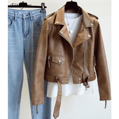 YIZZHOY Women's Leather Jackets