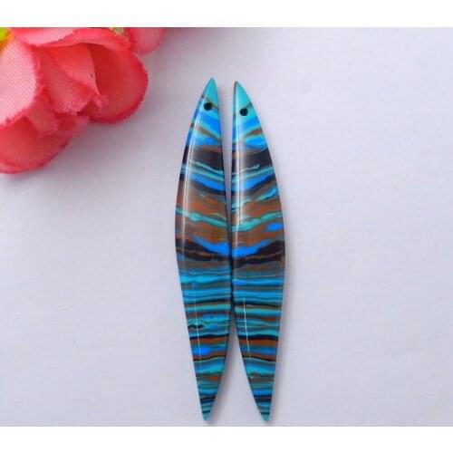 Jewelry accessories,Hand custom Rainbow Asper Earrings Pairs,Ornamental Gemstone Earrings.49x8x4mm,4.1g