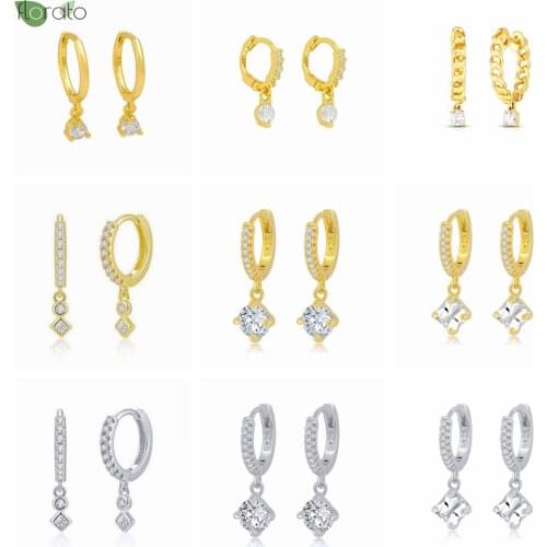 925 Silver Ear Buckle Wholesale Earrings For Women Minimalist Pendant Zircon Hanging Earring Dangle Girls Gift Fashion Jewelry