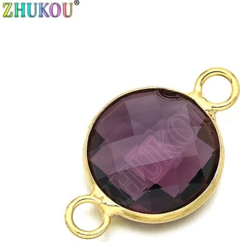 1pcs 13*21mm Charms Women Necklace Pendants Cubic Zirconia Round Connectors DIY Jewelry Findings Accessories, Model: VS284C