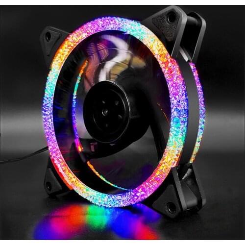 ​ ​120mm 4pin Rgb Case Fan Cooling FansColorful Blue Red White Fluid Bearing LED Computer Cooling Fan Radiator Dropshipping