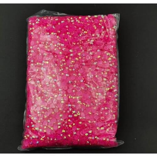 6mm 5000Pcs Jelly Pink Round Resin Rhinestones Crystal Clear AB Flatback For Clothes 3D Nail Decorations Phone Art Glue On