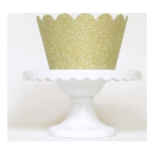 Custom glitter Sparkle cupcake wrappers princess birthday wedding Bachelorette baby bridal shower party cake holders containers