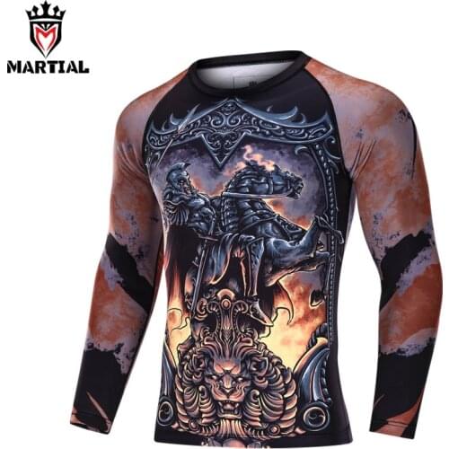 MARTIAL :2021 NEW ARRIVAL SPARTA PRINT MMA FIGHT RASH GUARD COMPRESSION TIGHTS