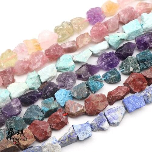 Natural Irregular Freeform Raw Stone Rough Nugget Beads Amethysts Tiger Eye 10-15mm Minerals Crystal Beads Diy Jewelry Making