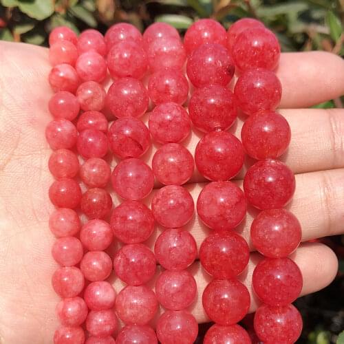 Red Rhodochrosite Stone Beads Round Loose Spacer Beads For Jewelry Making DIY Bracelet Necklace 15'Strand 6/8/10/12mm Wholesale