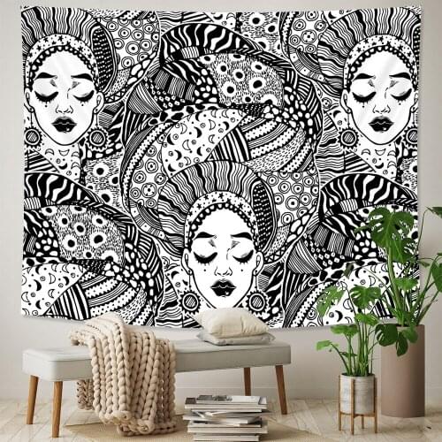 Black and white devil eye home art decoration psychedelic scene tapestry Hippie Bohemian decorative Mandala yoga mat