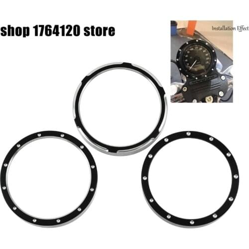 Black/Chrome Burst Billet Speedometer Trim Bezel Aluminum Cover For Harley Sportster 883 1200 Dyna Street Bob Low Rider