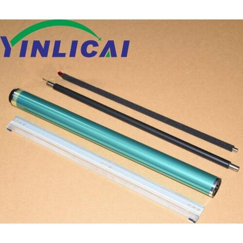 2Sets Cylinder OPC Drum+Drum Cleaning Blade+Charge Cleaning Roller+PCR Charging Roller For Konica Minolta C258 C308 C368