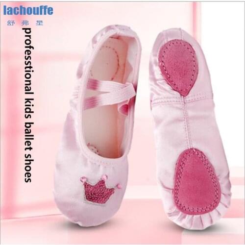Kids Embroidery Ballet Dance Shoes Red Pink Yoga Practice Teacher Shoes for Dancing Women Ballerina Ballet Flat Dance-shoesEU