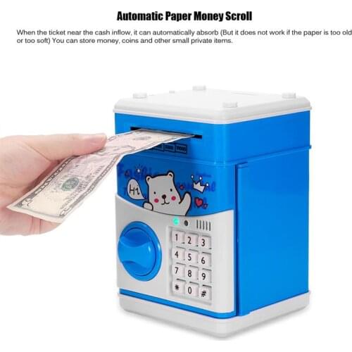 Electronic Piggy Bank ATM Password Money Box Cash Coins Saving Box Bank Safe Box Automatic Deposit Banknote Christmas Gift