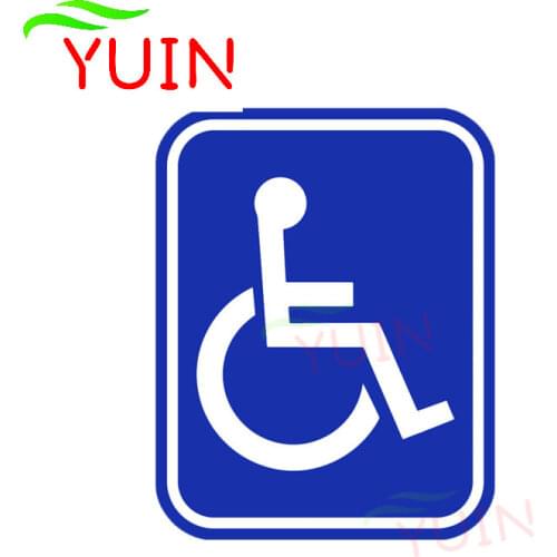 Handicap Symbol PVC Wheelchair Disabled Car Sticker Personalized Decoration Motorcycle Cars Accessories Waterproof Decal 15*12cm