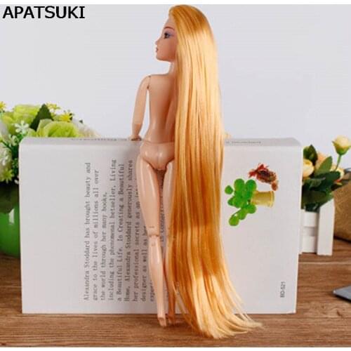 1:6 Doll Head with Extremely Long Golden Hair DIY Accessories 1/6 Dollhouse Head For 1/6 BJD Dolls Body Doll Accessories