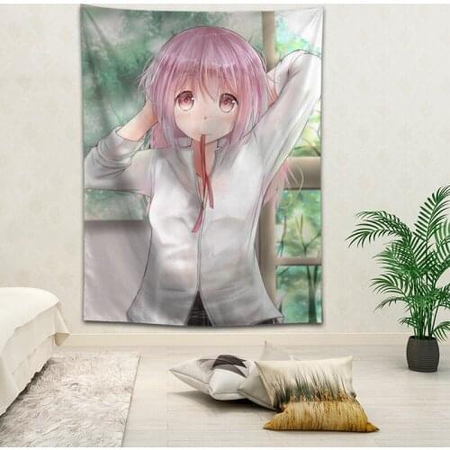 Hot Sale Custom Anime Kaname Madoka Printed Tapestry Background Decorative Tapestry Various Sizes Wall Hanging Decor