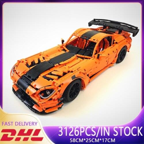 Hot High-Tech Dodge Viper ACR MOC-13655 Drived by Double Electric RC Race Buggy Motors Sports Car Building Blocks Bricks Toys