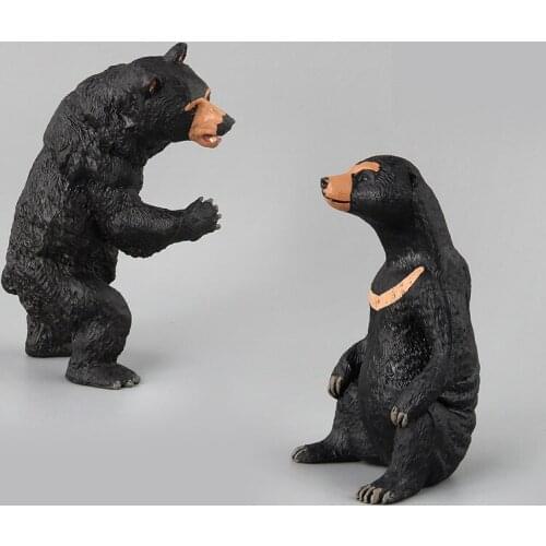 Simulation Wild Jungle Animal Figure black Bear Model Collectible Figurine Toys Children Action Figures Kids Fun Toy Home Decor