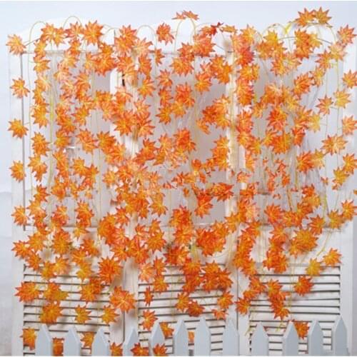Hot Sale 1Pc Artificial Vine Red Autumn Maple Leaf Fake Garland Plants Foliage Garden For Wedding Party Home Decoration