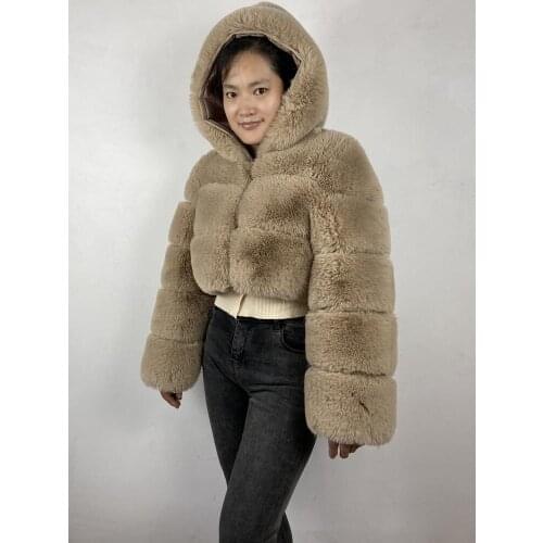 JVYVJV Fur Coats With A Hood