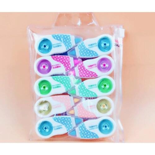 10 pcs/lot Cute Mini 5mm * 6m Decoration Correction Tape School Student Office Stationery Correcting Tapes Candy Color Supplies