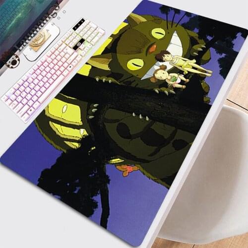 Mouse Mat Pad With Backlight Mousepad Company Table Pads Carpet Mause For Computer Keyboard Mat Gamer Desk Mouse Pad Cute Totoro