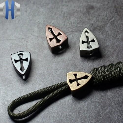 Cross Titanium Alloy Knife Pendant Lanyard EDC Pendant Creative Pendant Brass Copper Flashlight Tail Rope Knife Beads