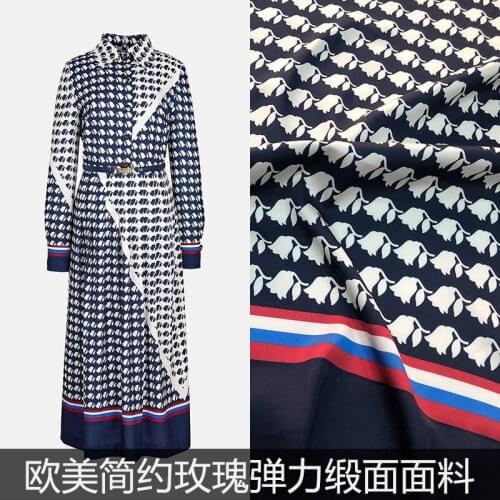 Fashion Brand Fabric New Product Simple Rose Womens Clothing Luxury High Custom Diy Print Surface Fabric Cotton Hawaiian