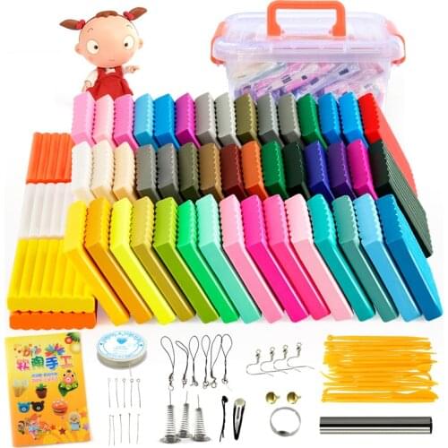 24-50 Colors Polymer Clay Fimo DIY Soft Clay Set Molding Craft Oven Bake Clay Blocks Montessori Early Education Toy For Kids