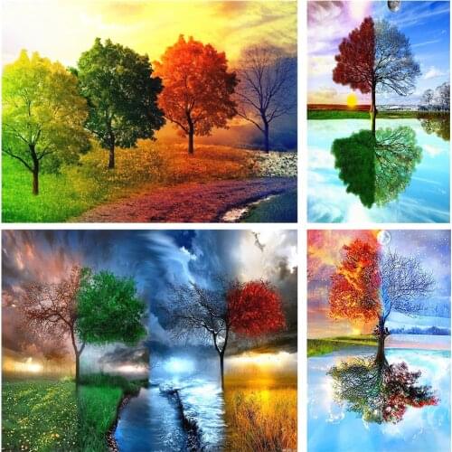 Colorfully tree Counted Cross Stitch 11CT 14CT 18CT 22CT 25CT 28CT Cross Stitch Kits Embroidery Needlework Sets