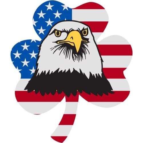 New Cover scratches Car-Sticker Decals American Flag Eagle Clover for Bumper Rear Windshield Other Vehicle KK14*12cm