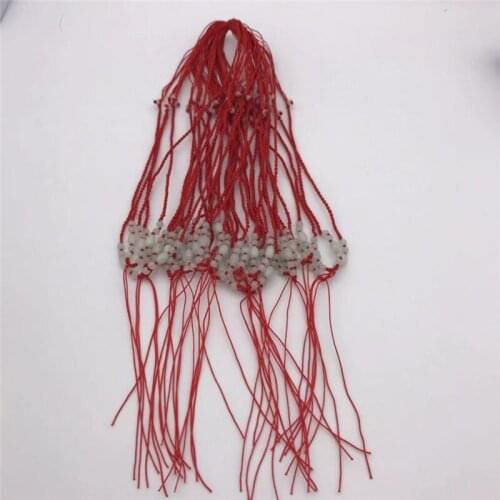 Wholesale 5PCS Natural stone beads Brown red Knotted Cord Circle String Wire For pendant DIY Adjustable length