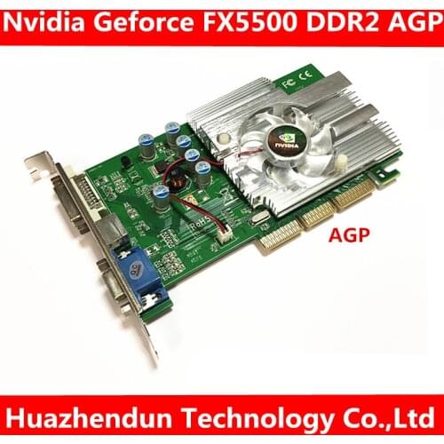 Original video card for GeForce FX5500 256MB DDR AGP 4X 8X VGA DVI graphics card S-Video 1pcs free shipping