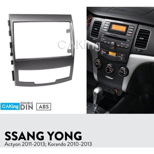 Car Fascia Radio Panel for SSANGYONG Actyon 2011-2013; Korando 2010-2013 Dash Kit Facia Plate Console Adapter Bezel Cover Trim