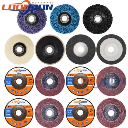 15pcs Flat Flap Discs 115mm 4.5 Inch Grinding Discs Poly Rust Paint Removal Disc Wool Polishing Wheels Blades For Angle Grinder