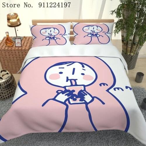 Adorable Babies Pattern Duvet Cover Microfiber Bed Sheet Pink Comforter Bedding Sets 2/3Pcs Single Double For Kids Bedclothes