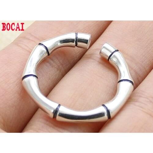 Real 925 sterling silver personalized opening adjustable bamboo ring Japanese and Korean simple ring