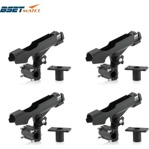 BSET MATEL 4 Pieces Rest Adjustable Removable 360 degree Fishing Kayak Boat Rod Holder Support Tools Accessories Pole Bracket