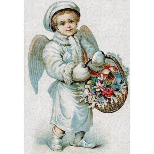 Christmas Angel Wings VINTAGE Art Film Print Silk Poster Home Wall Decor 24x24inch