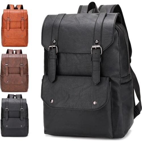 Backpack Soft Leather Design Of Large Storage Space Travel Backpack 2021 New Comfortable Trend Leisure College Style Backpack