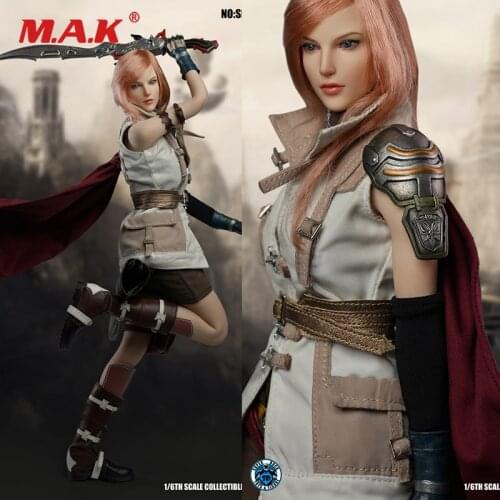 SUPER DUCK SET041 1/6 Final Fantasy 13 Thunder Sister Female Soldier Doll Set Movable Doll Decoration Gifts In Stock