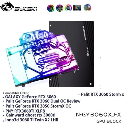Bykski Water Block Use for Palit RTX 3060 Dual OC / GALAX RTX3060 GPU Card / Copper Cooling Radiator RGB SYNC / N-GY3060XJ-X