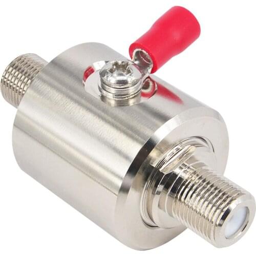 Coaxial Lightning Arrestor Surge Protector F-Type Female to F-Female 75 Ohm for Satellite Cable TV Antenna 2G 3G 4G LTE