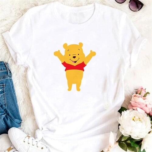 Baby Winnie The Pooh Women T Shirts Short Sleeve Casual Loose O-neck Tshirt Harajuku Disney Cartoon Cute Femem Tee Tops