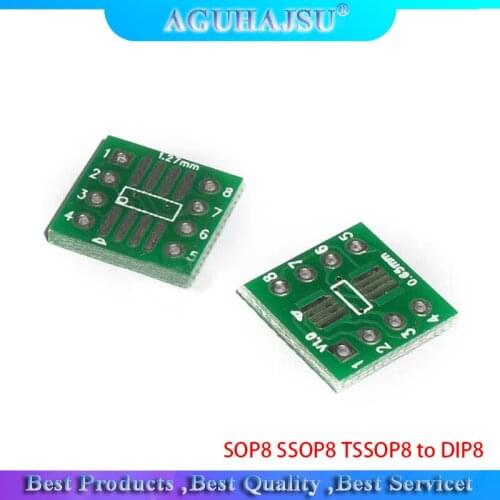 10PCS SOP8 SSOP8 TSSOP8 to DIP8 Interposer Module PCB Board Adapter Plate 0.65MM
