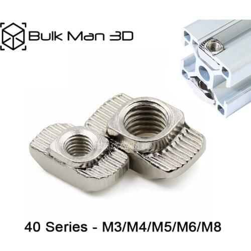 1000pcs/Lot M3/M4/M5/M6/M8 For 40 Series Slot T-Nut Sliding T Nut Hammer Drop In T Nut Fasten Connector Aluminum Extrusions