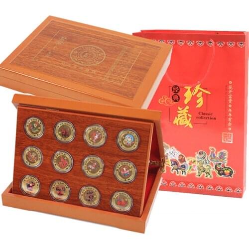 2set Commemorative gold silver Coin Chinese Zodiac Souvenir Challenge Collectible Coins Lunar Calendar Collection Art Gifts