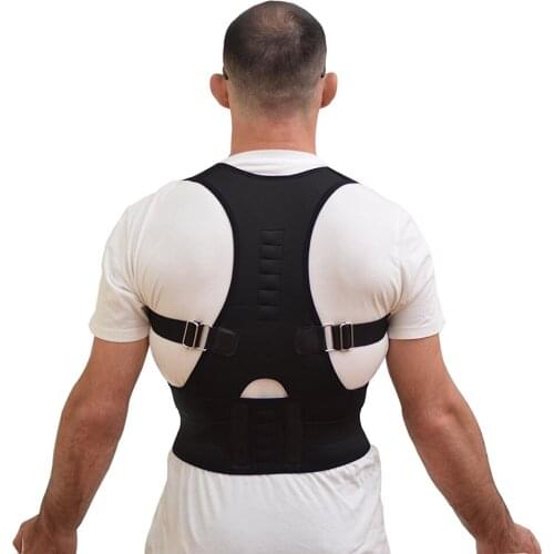 2018 Neoprene Back Corset Brace Straightener Shoulder Back Belts Spine Support Belt for Men Women New Magnetic Posture Corrector
