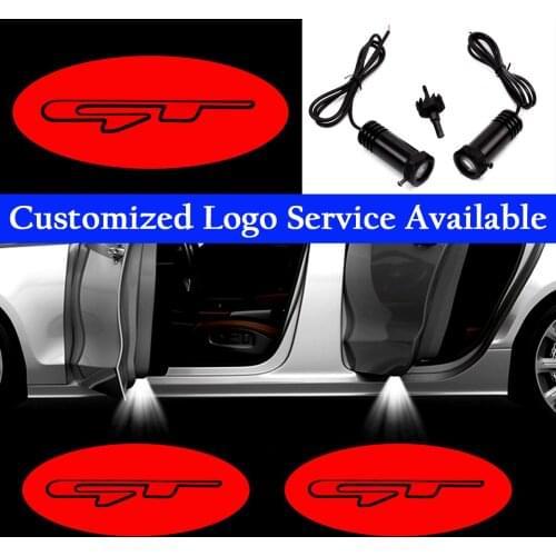 2x Red GT Logo Car Door LED Light For KIA Stinger Forte Optima Sport Rio K3 K5