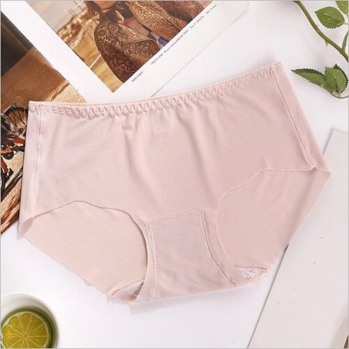 3/5PCS Female Ice Silk Panties Lady Underwear Underpants Mesh Cotton Crotch Seamless Breathable Briefs Lingerie Women