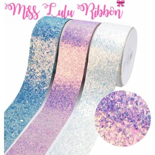 3"75mm Shiny Glitter Leather Fabric Ribbon Solid Color DIY Hair Bowknots Gift Packing Decor Rose Red White Lt.Blue 25yards/roll