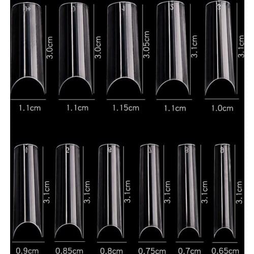 550pcs/Bag XXL False Nails Tips Square Extra Long C Curve Acrylic False Nail Full Cover Transparent/Nature Gel X Nails Extension